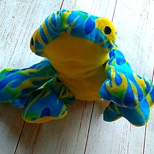 Blue/yellow  striped frog Plush